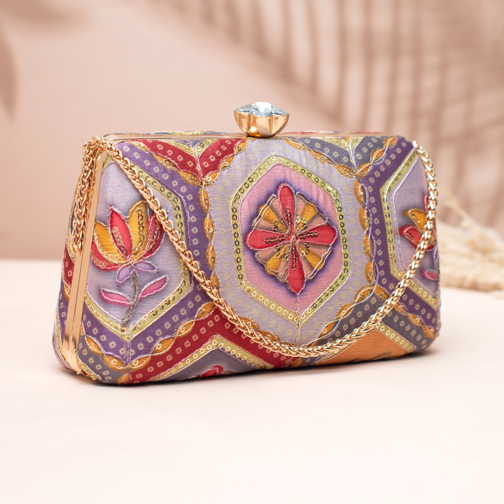Artklim Lavender Mandala Bloom Clutch