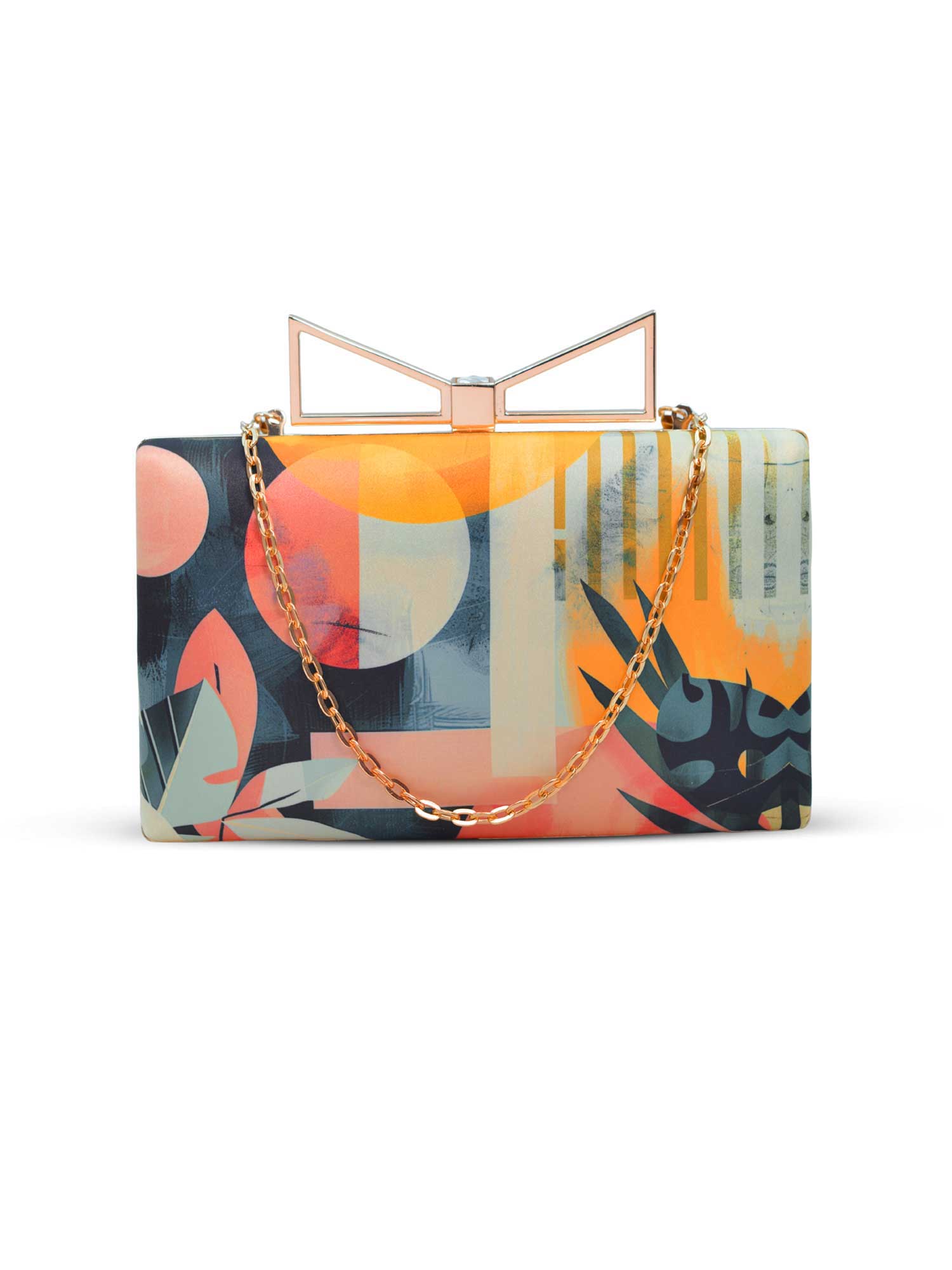 Artklim Sunset Mirage Abstract Art Printed Clutch