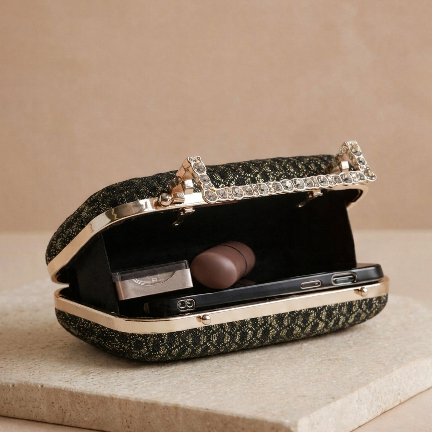 Artklim Midnight Trellis Embroidery Clutch