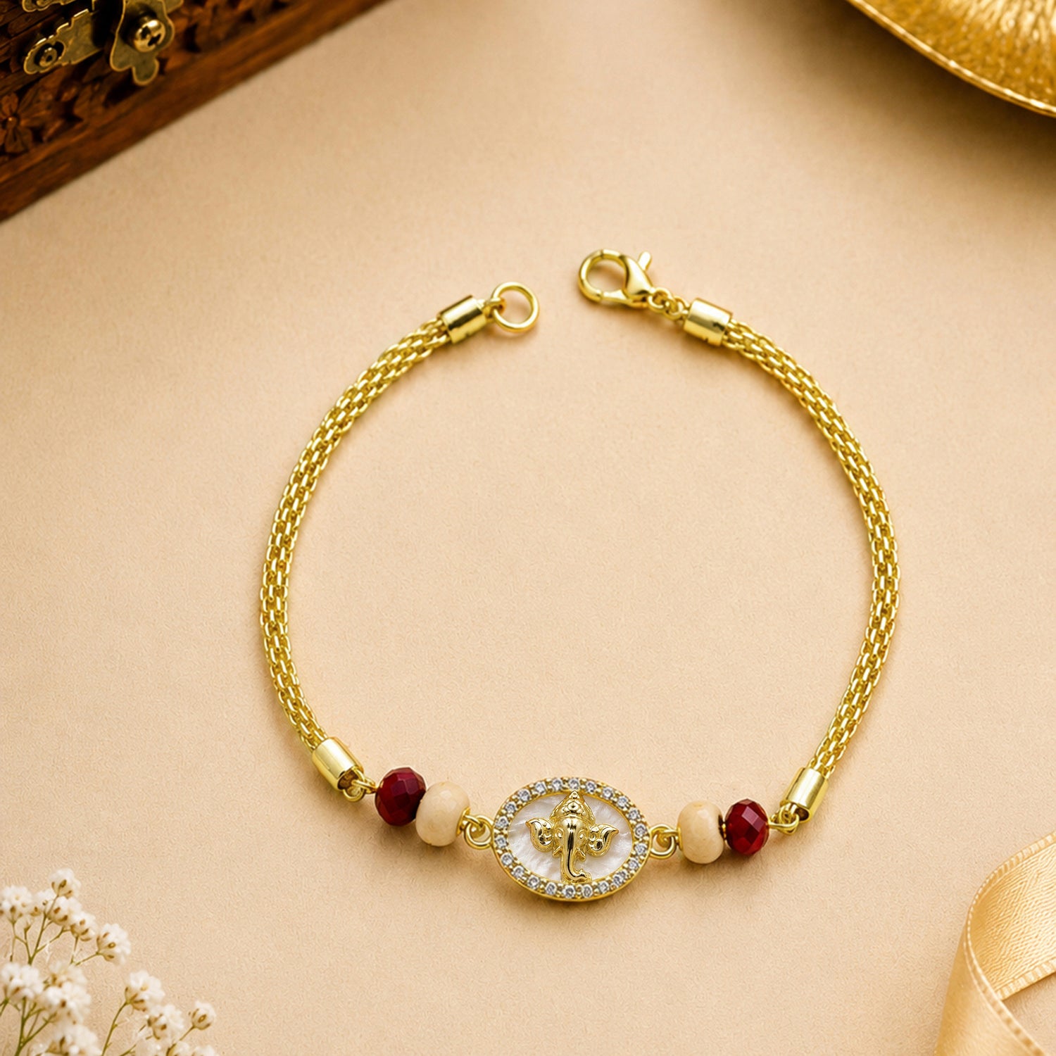 Artklim Premium Lord Ganesha Bracelet Rakhi for Brother