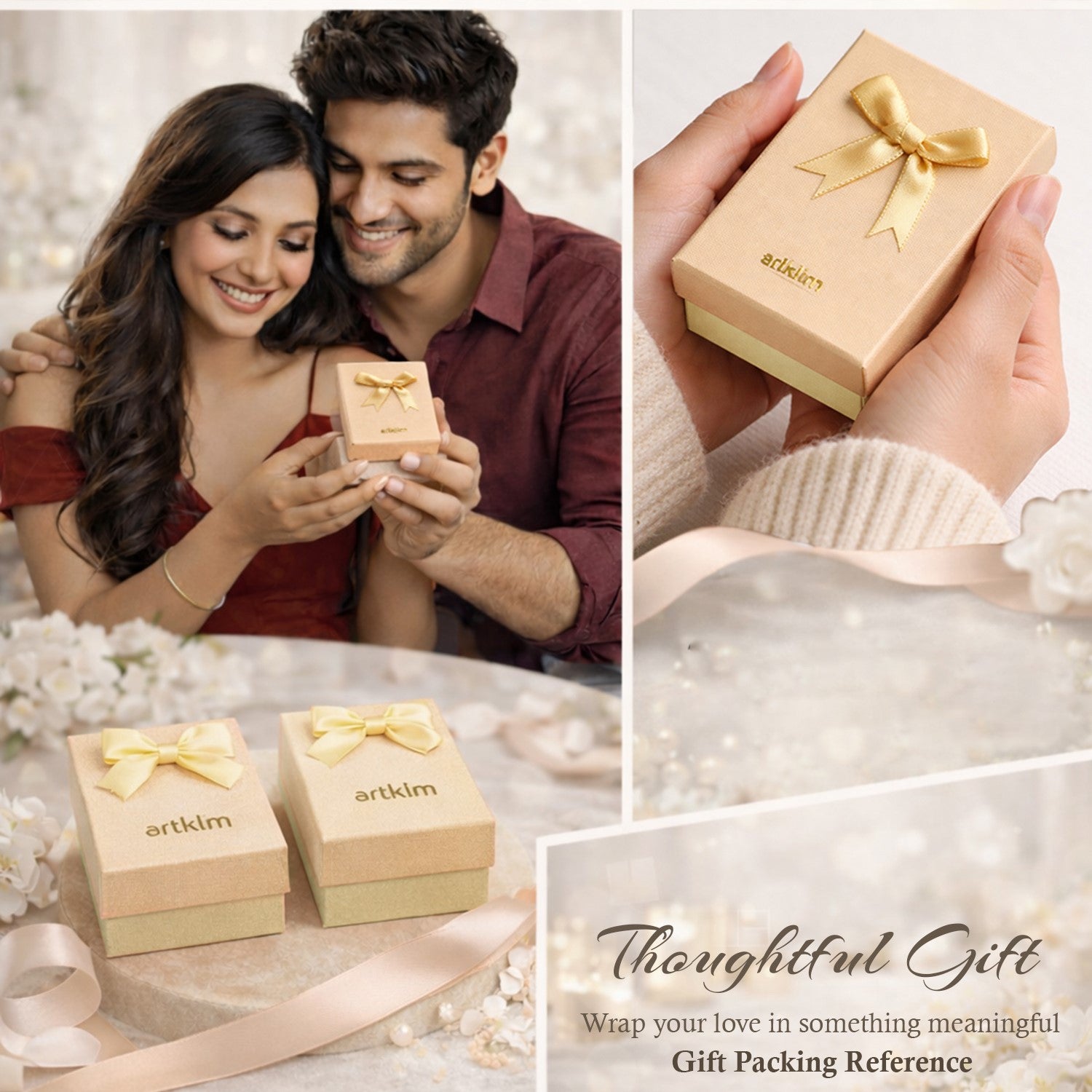 Artklim Gold-Plated Twin Heart Charm Anti-Tarnish Pendant Necklace