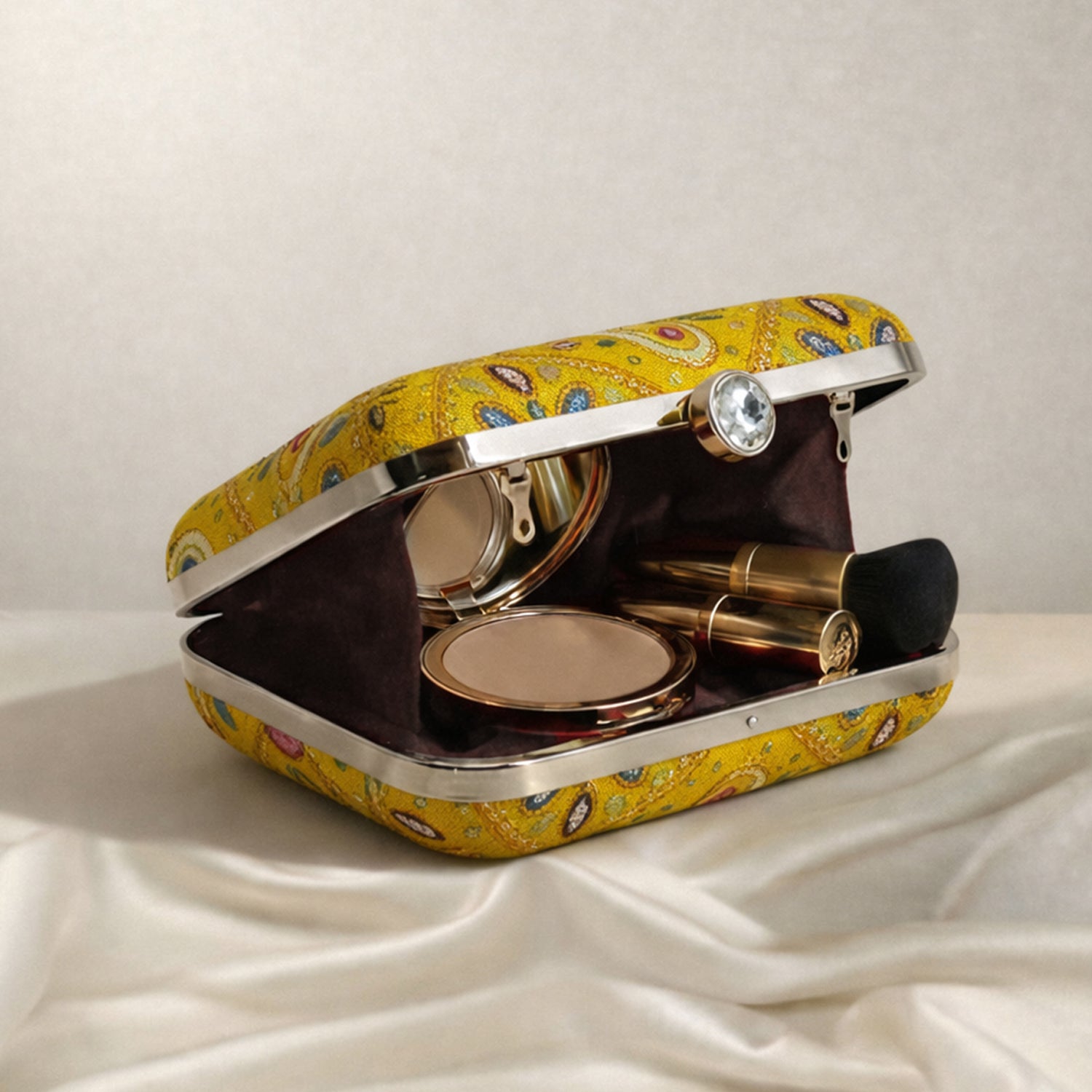 Artklim Haldi Special Yellow Ethnic Embroidered Clutch