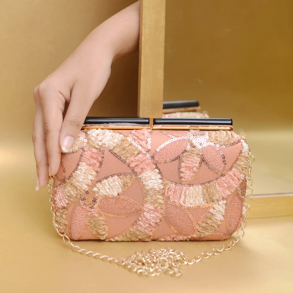 Pink Floral Pattern Evening Clutch