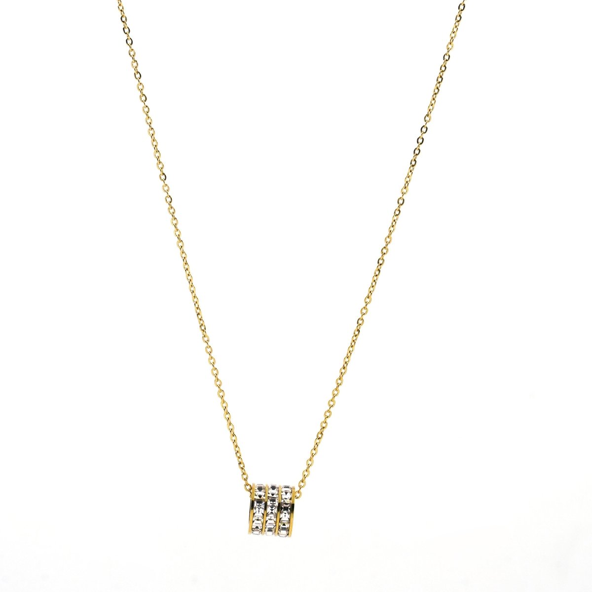 Artklim Gold Plated Trirng Pendant Necklace