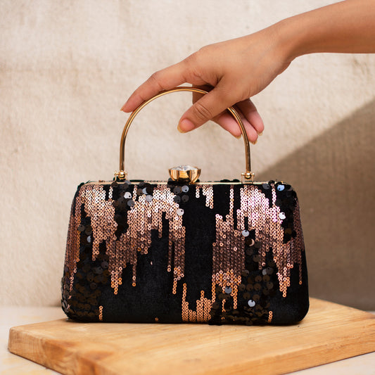 Artklim Black Sequenced Party Clutch