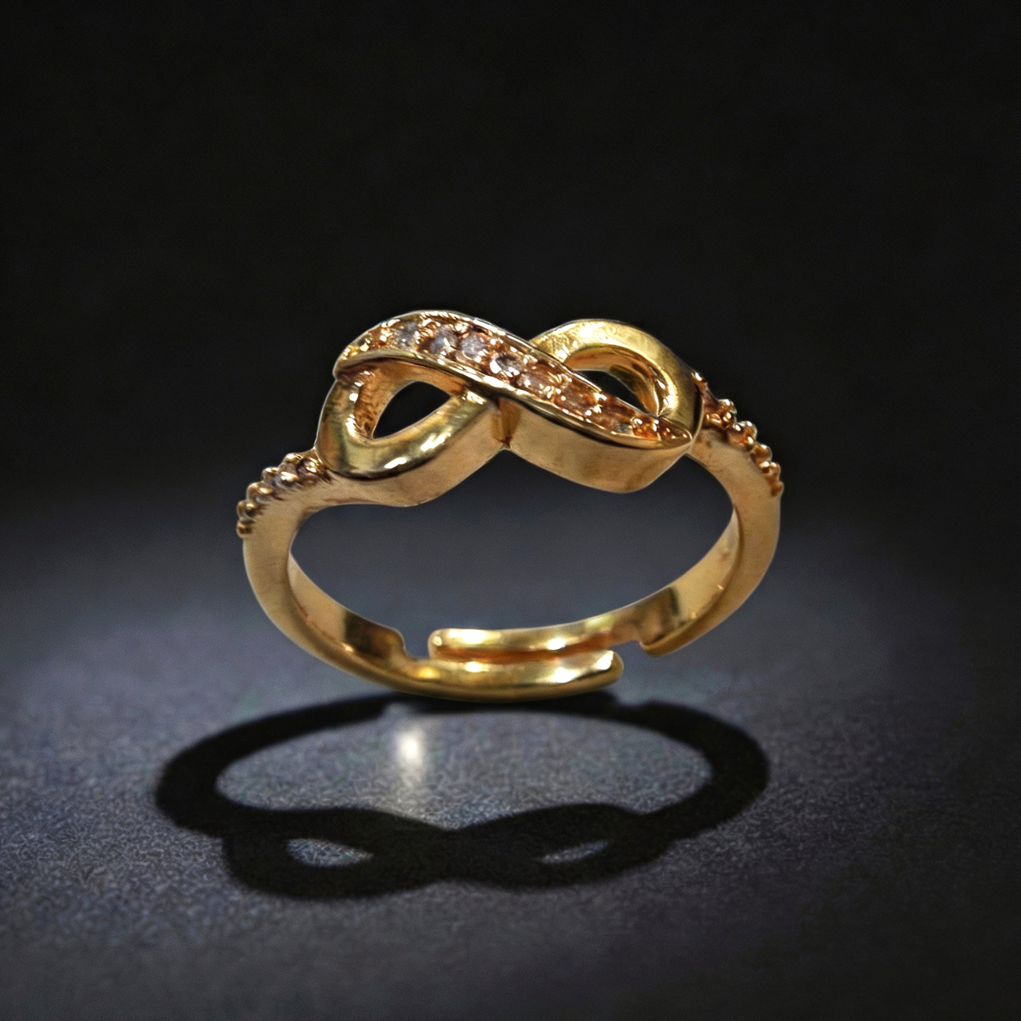 Artklim Gold-Plated Golden Infinity Knot Anti-Tarnish Ring