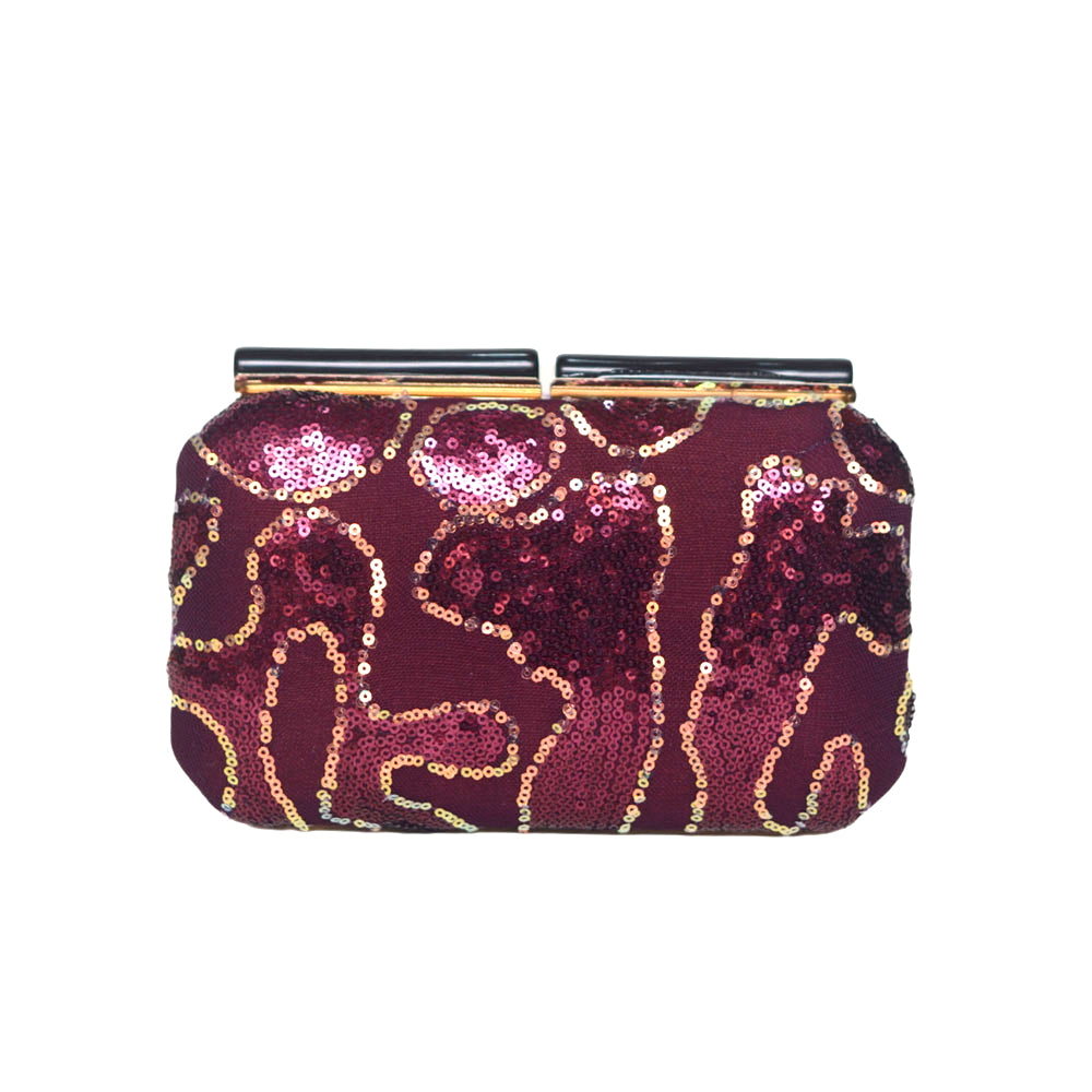 Red Sequence Evening Clutch