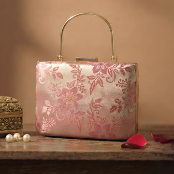 Artklim Royal Pink Paisley Embroidered Clutch