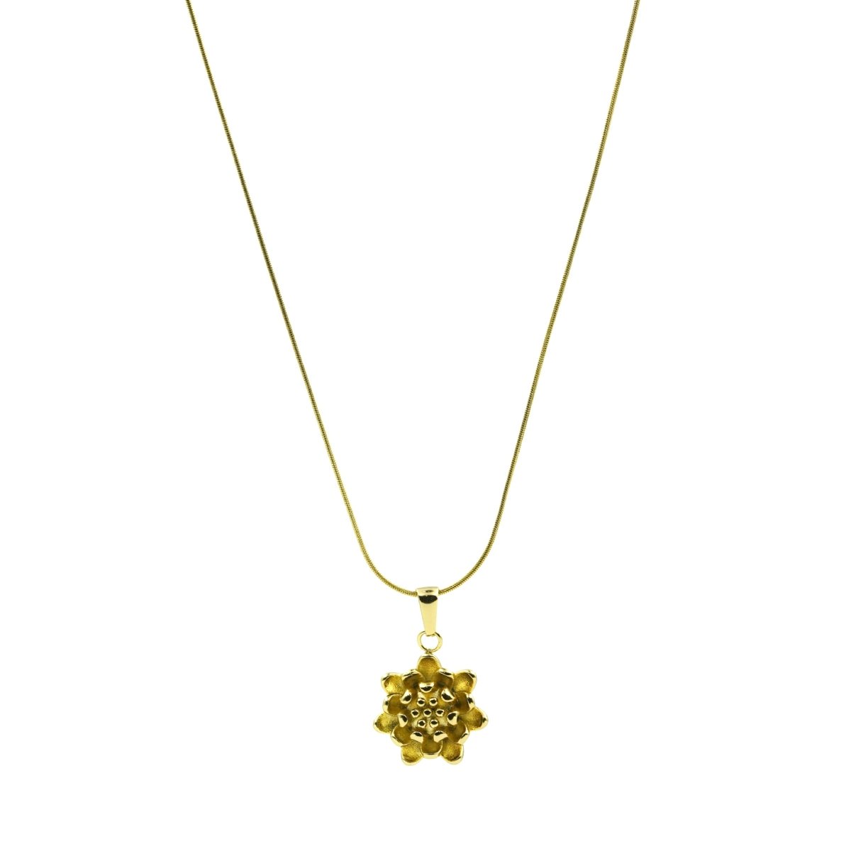 Artklim Gold Plated Flower Pendant Necklace