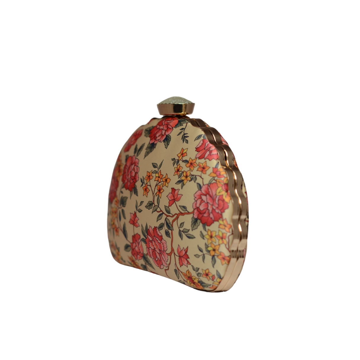 Artklim Floral Printed D-shape Clutch