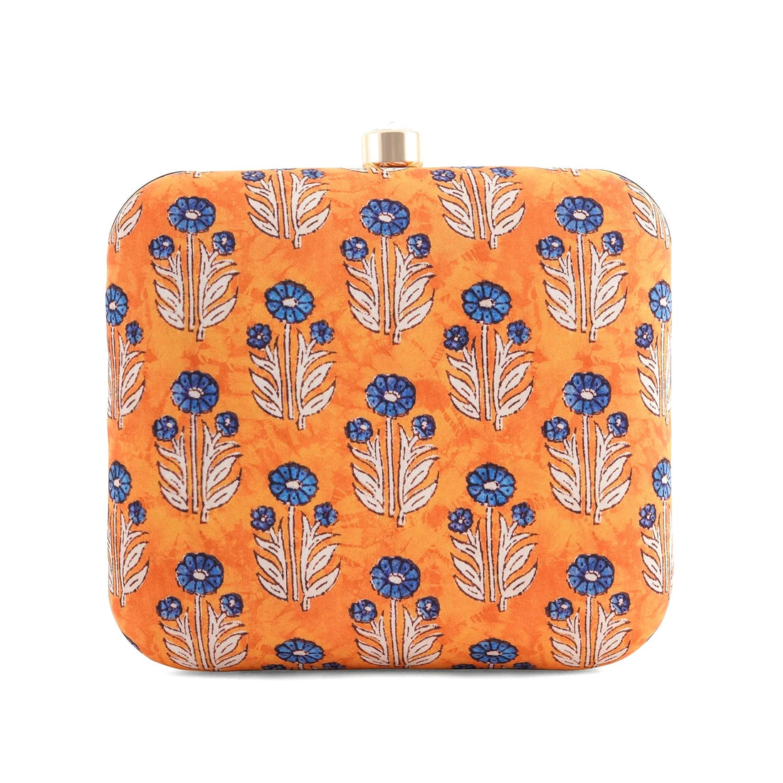 Blue Floral Printed Clutch