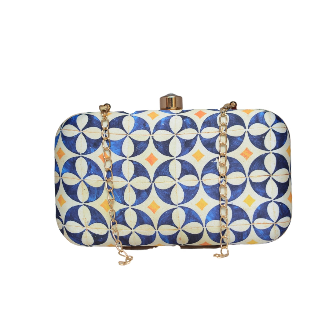 Bright Symmetrical Printed Clutch