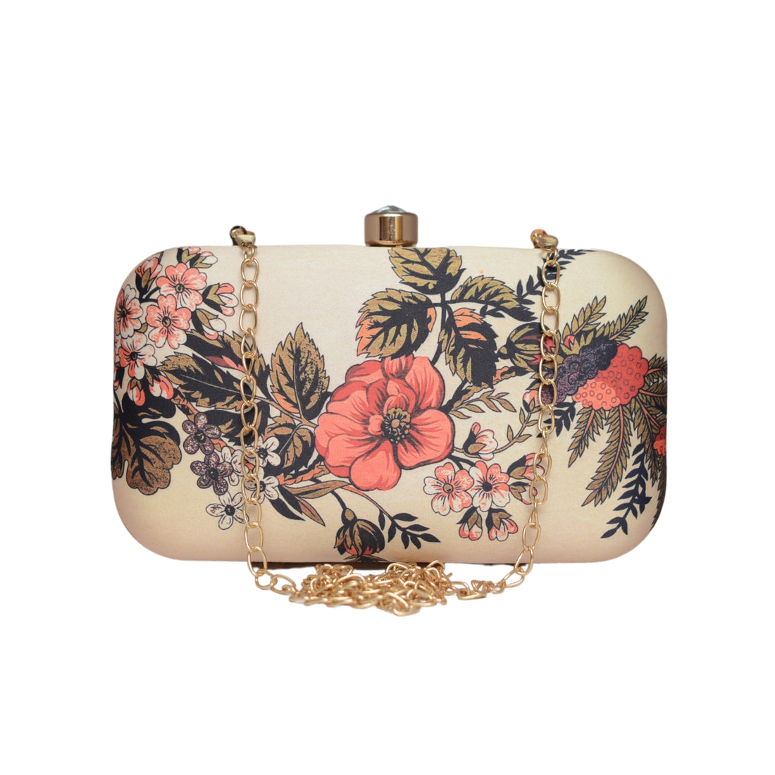 Red Floral Printed Clutch