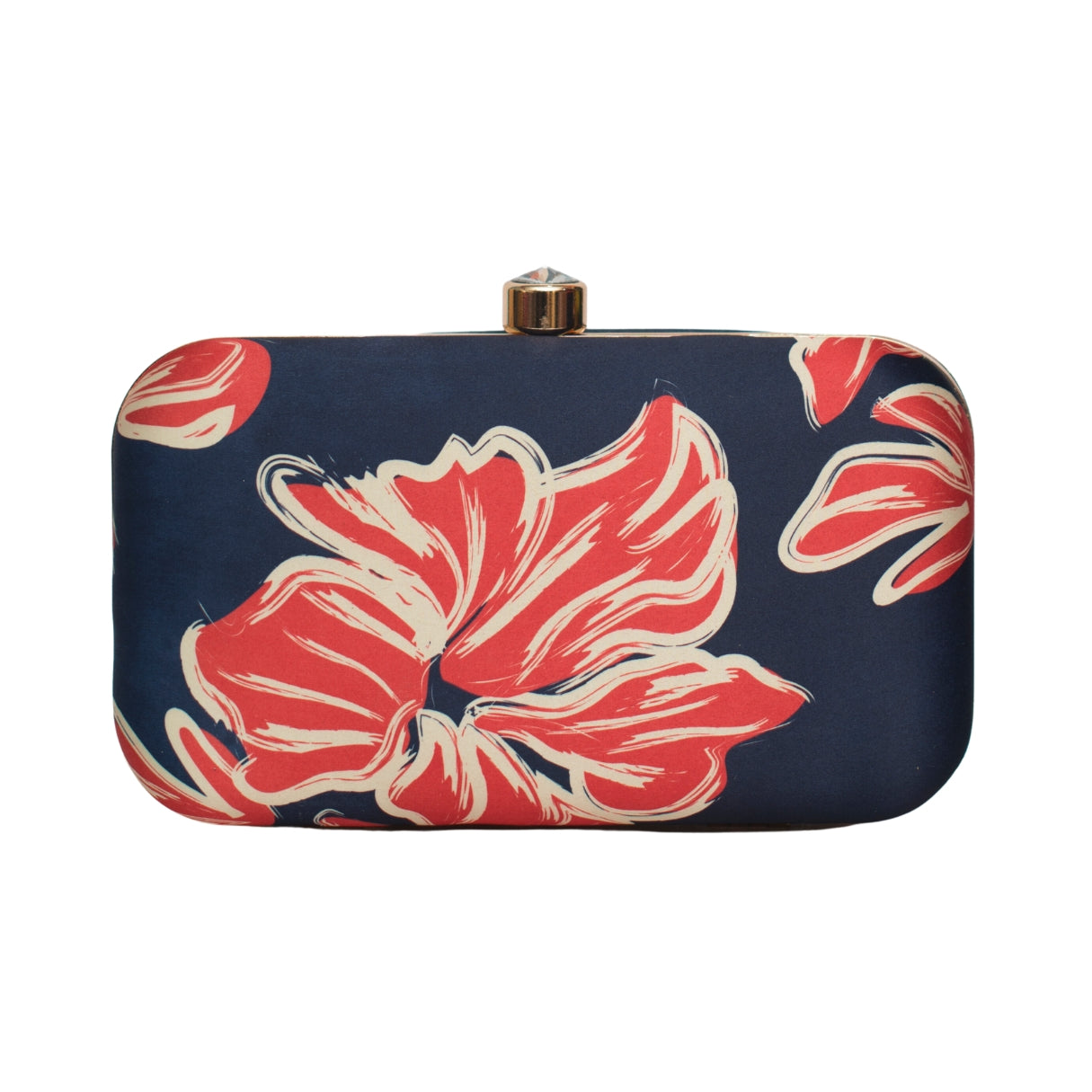 Red Flower Printed Clutch