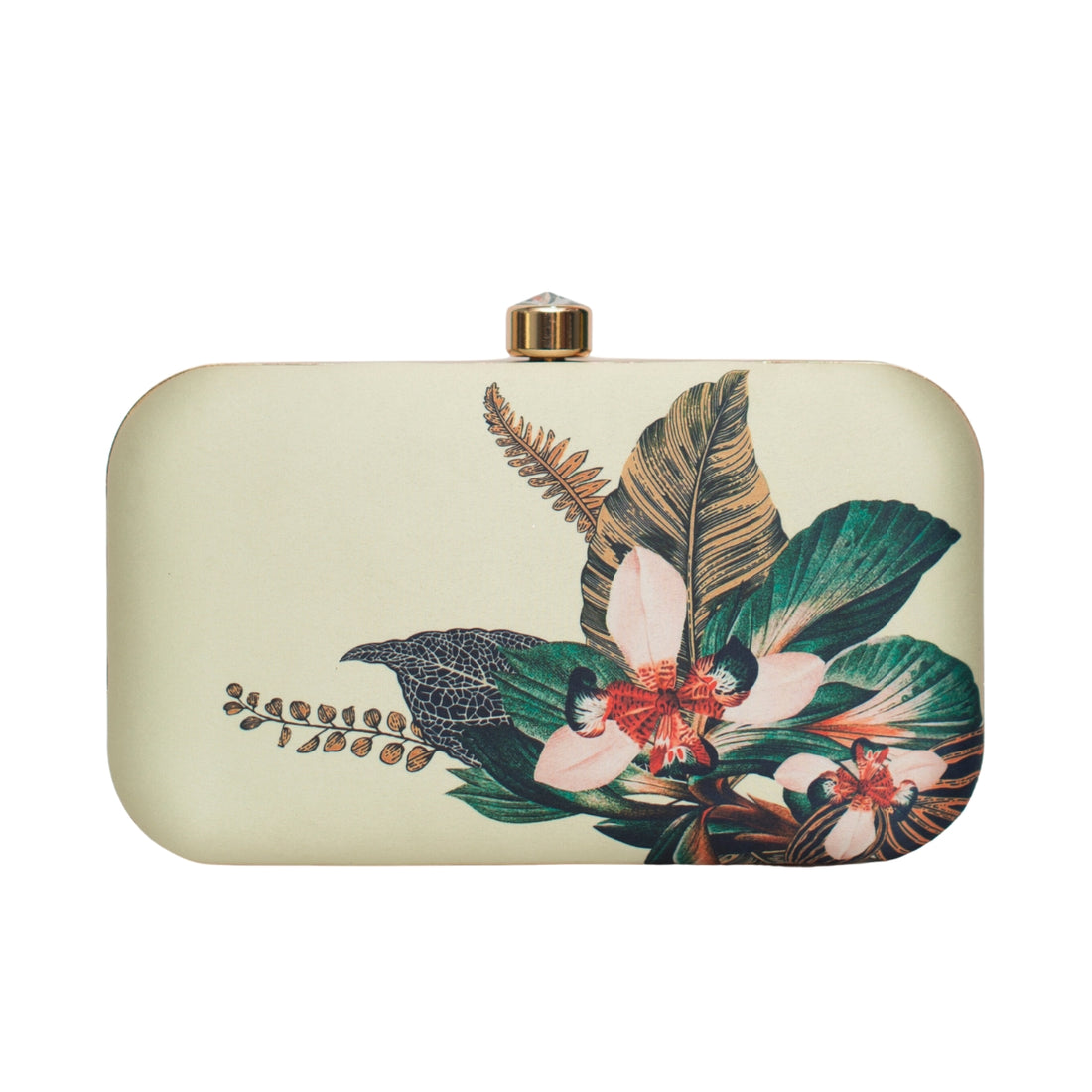 Green Leaf Printed Clutch