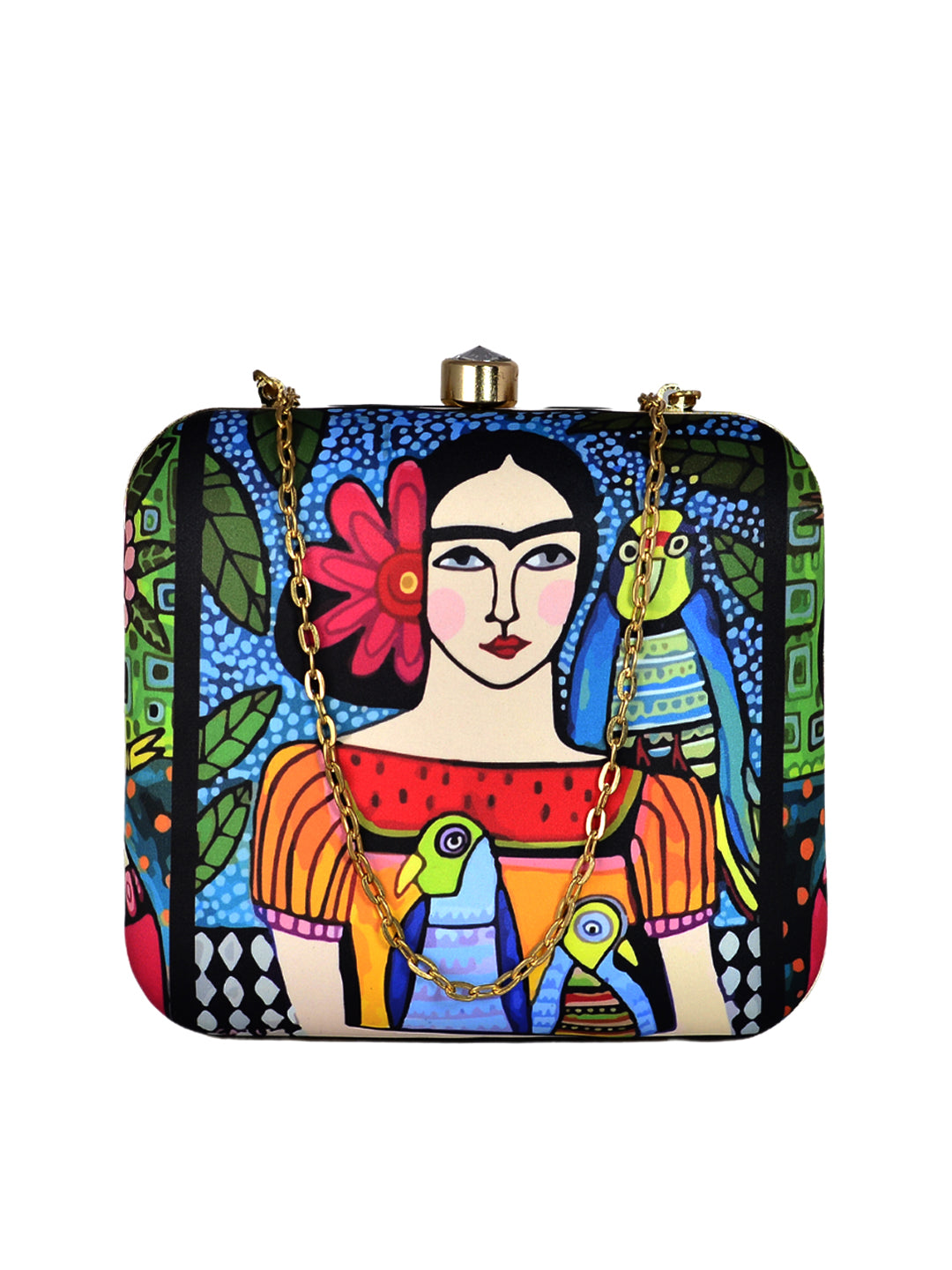 Frida Kahlo Printed Clutch Artklim