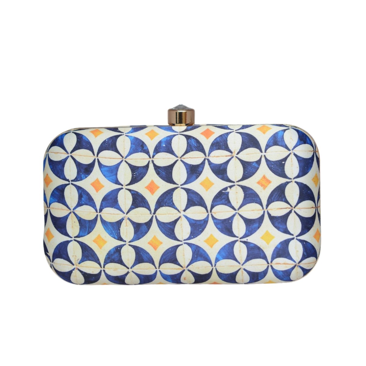 Bright Symmetrical Printed Clutch