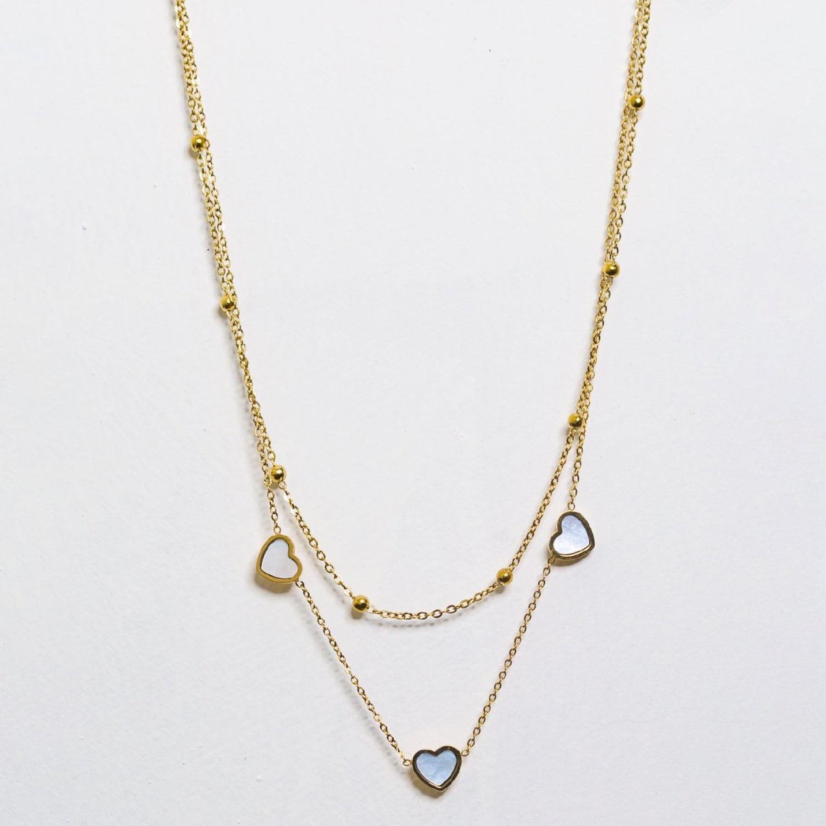 Artklim Gold Plated 3 Hearts Pendant Necklace