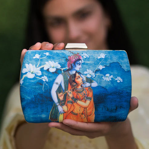 Majestic Radha Krishna Printed Clutch