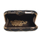 Black Sequins Floral Checks Embroidery Clutch