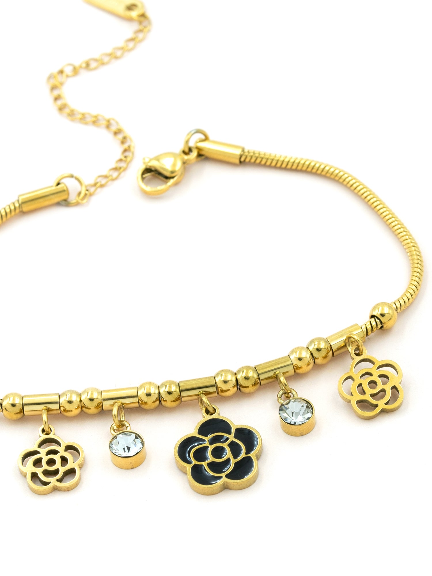 Artklim Gold-Plated Floral Charm Anti-Tarnish Bracelet