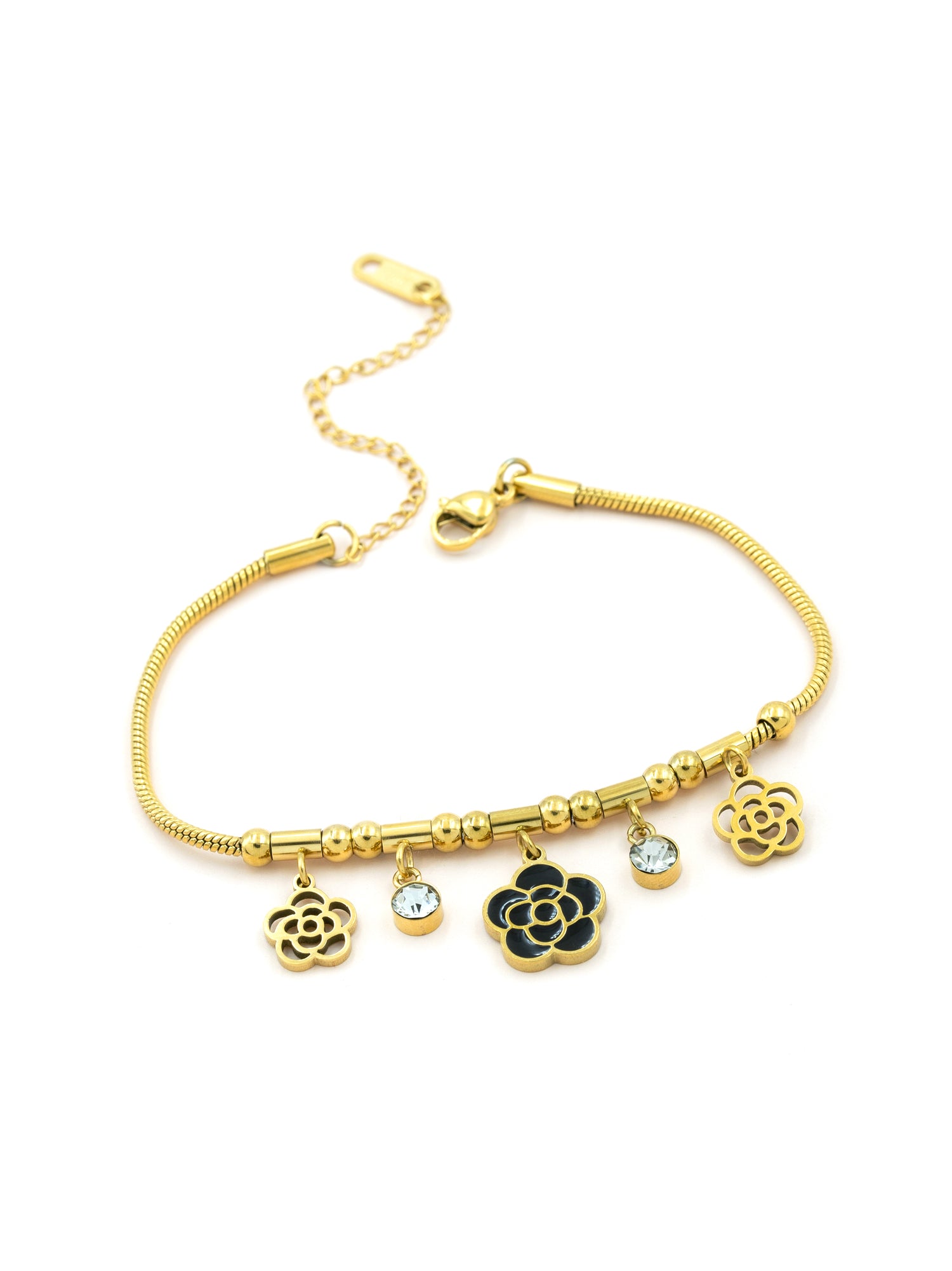 Artklim Gold-Plated Floral Charm Anti-Tarnish Bracelet