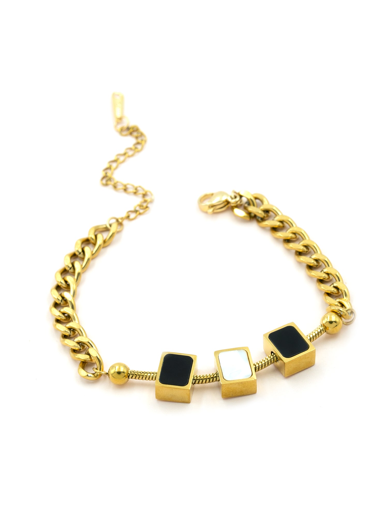 Artklim Gold-Plated Square Charm Anti-Tarnish Bracelet