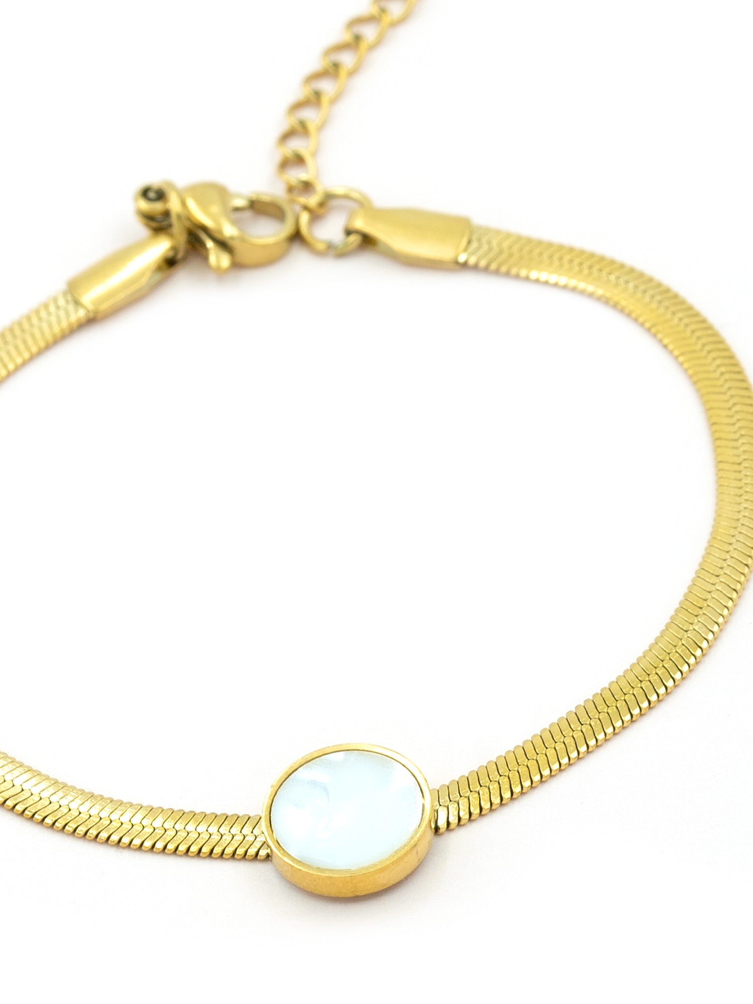 Artklim Gold-Plated Pearl Disc Anti-Tarnish Bracelet