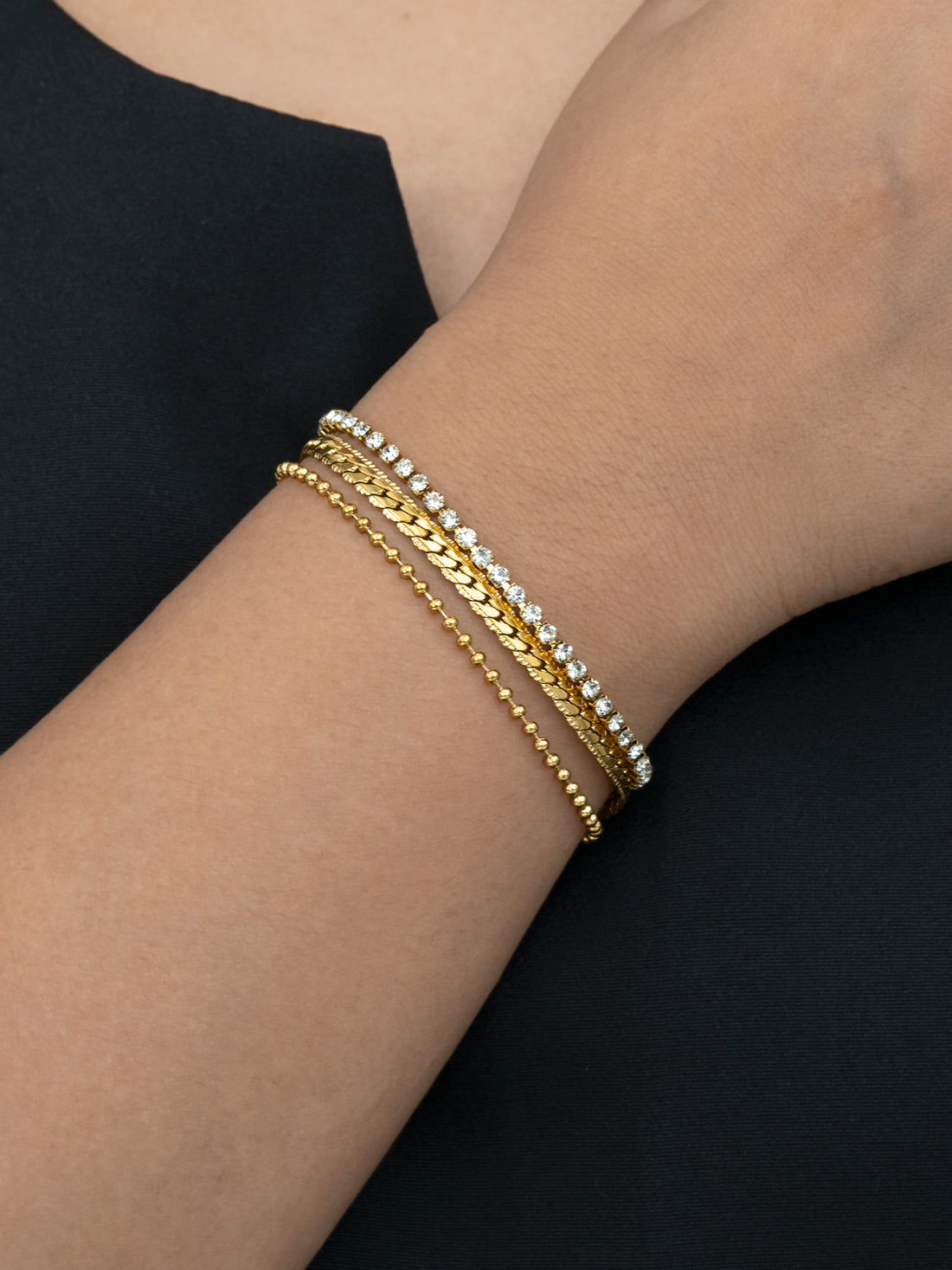 Artklim Gold-Plated Layered Chain Anti-Tarnish Bracelet