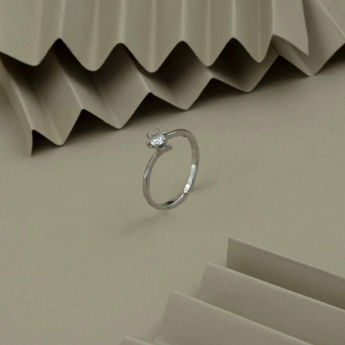 Artklim Gold Plated Solitaire Designer Ring