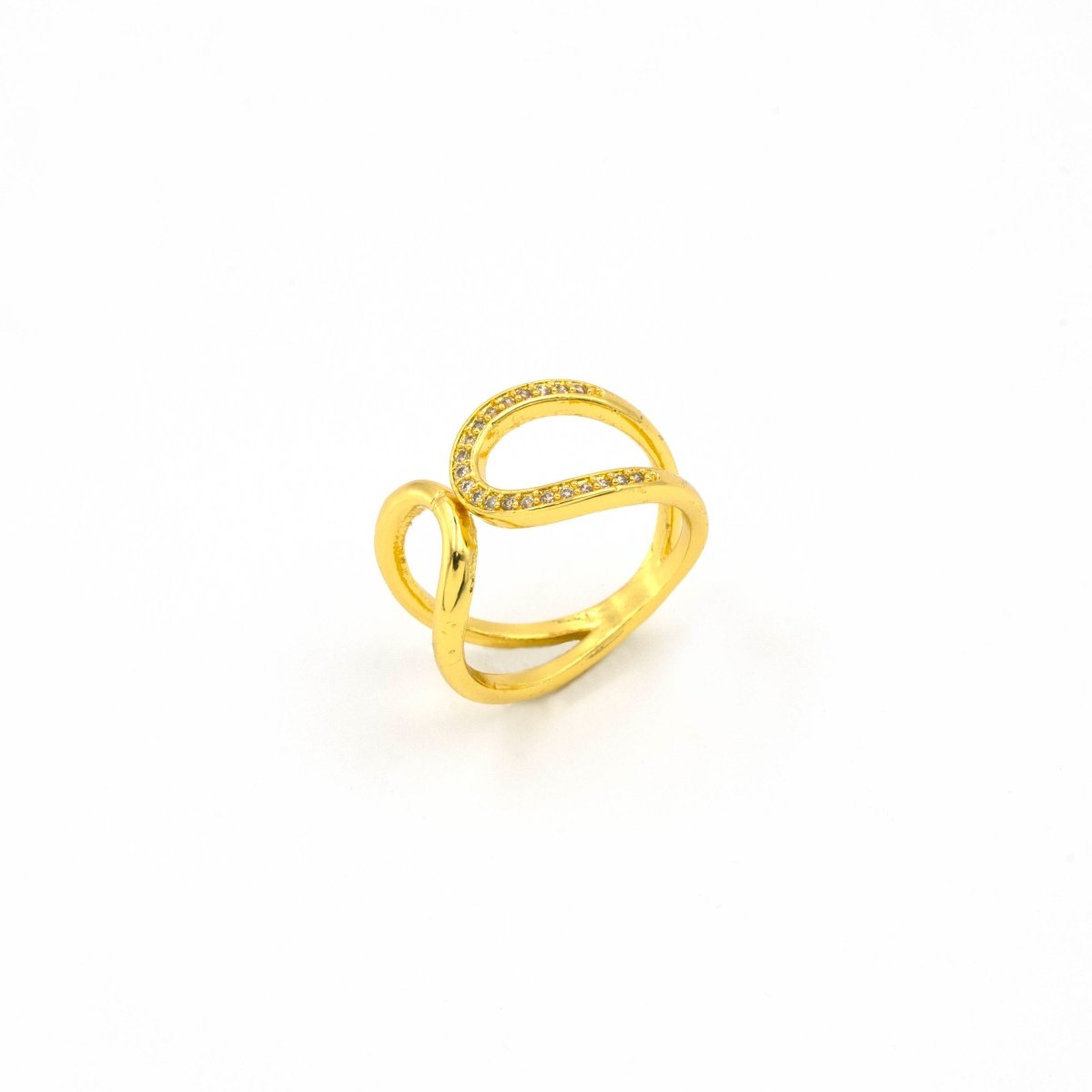 Artklim Gold Plated Cresent Moon Design Adjustable Ring
