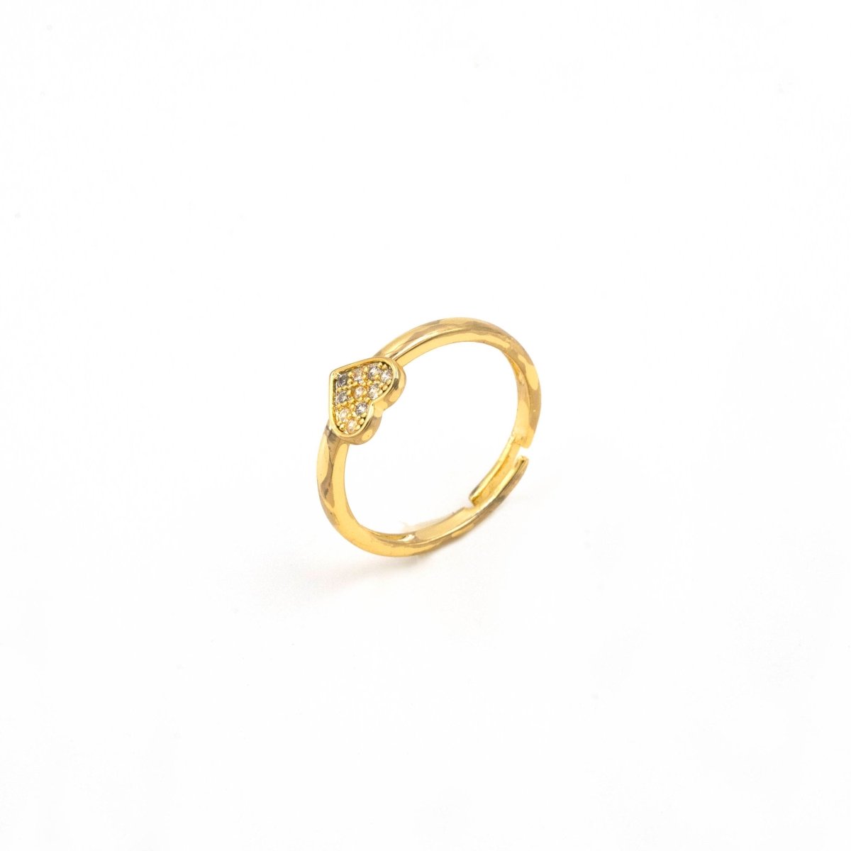 Artklim Gold Plated Heart Shape Adjustable Ring