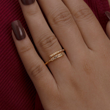 Artklim Gold Plated Spiral Open Designer Ring