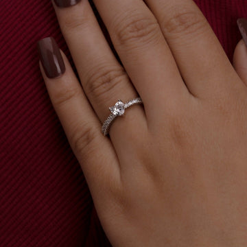 Artklim Silver Plated Solitaire Adjustable Ring