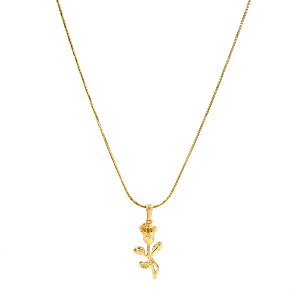Artklim Gold Plated Rose Flower Pendant Necklace
