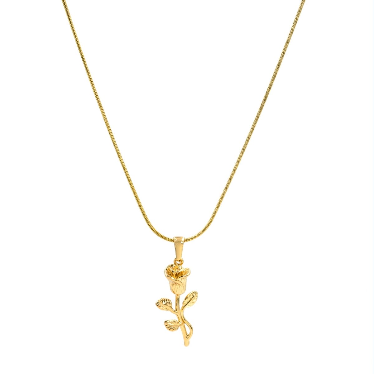 Artklim Gold Plated Rose Flower Pendant Necklace
