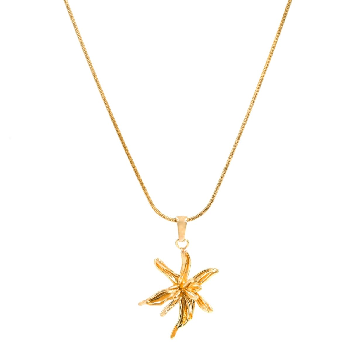 Artklim Gold Plated Elegant Floral Pendant Necklace