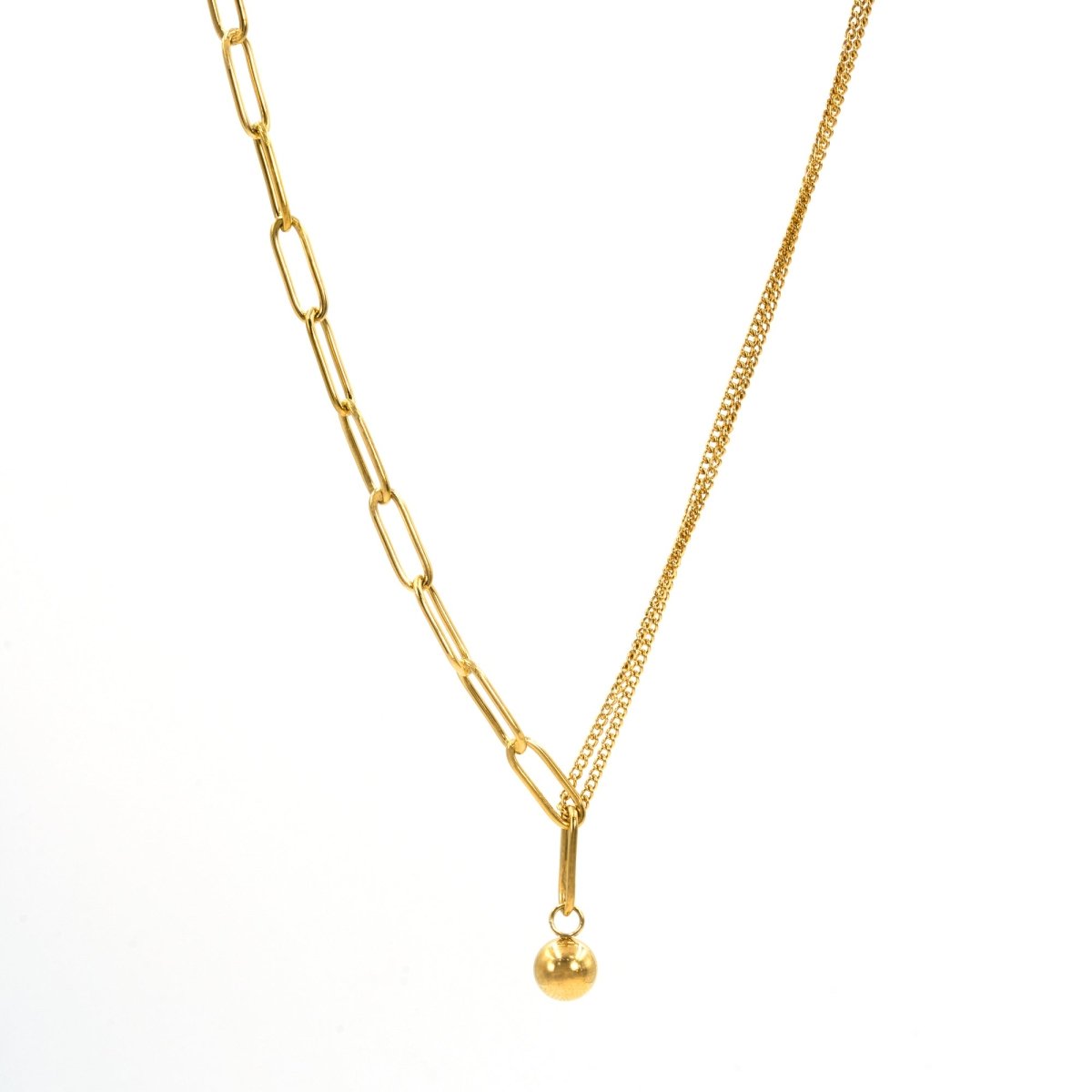 Artklim Gold Plated Round Pendant Double Layered Necklace