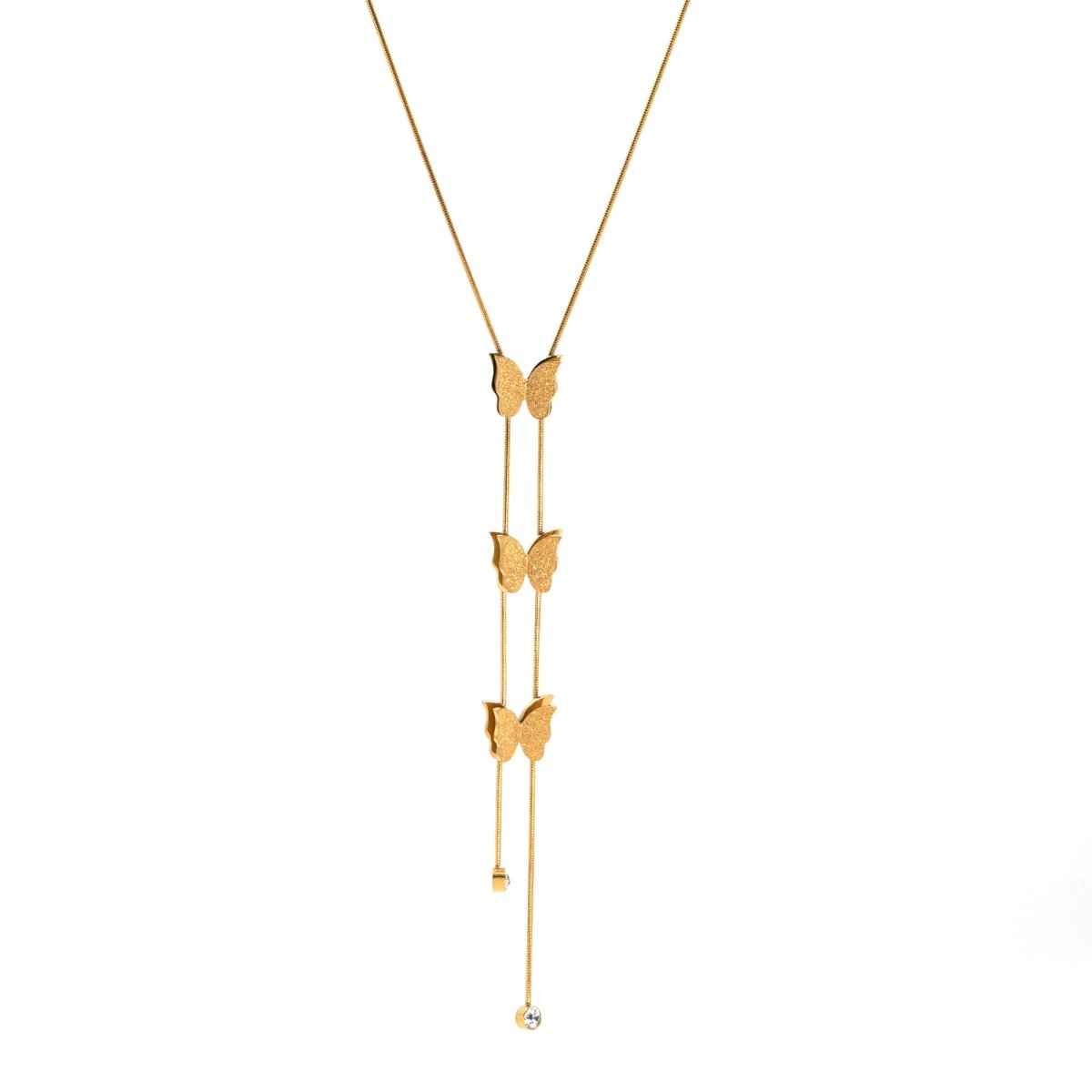 Artklim Gold Plated Butterfly Long Chain Necklace