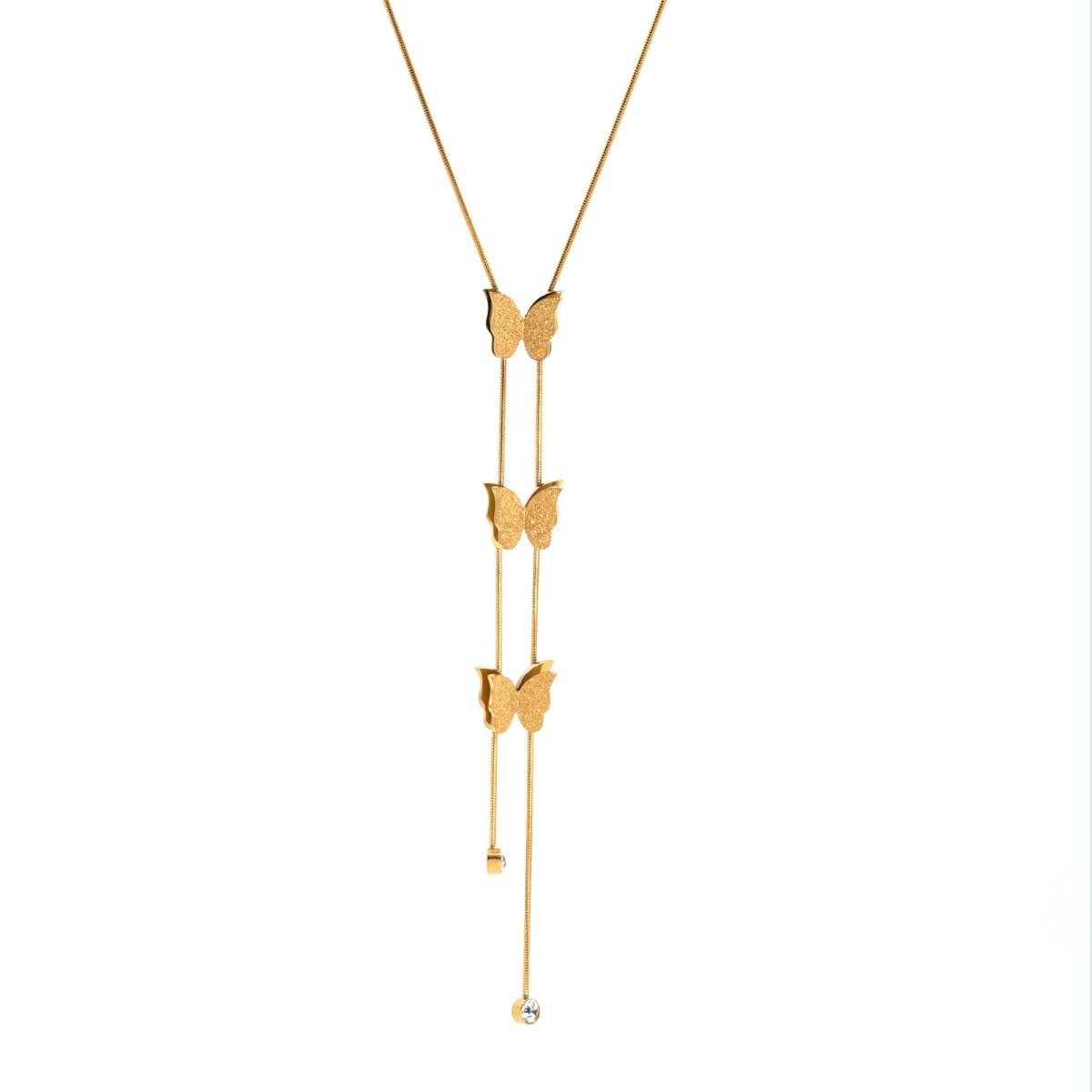 Artklim Gold Plated Butterfly Long Chain Necklace
