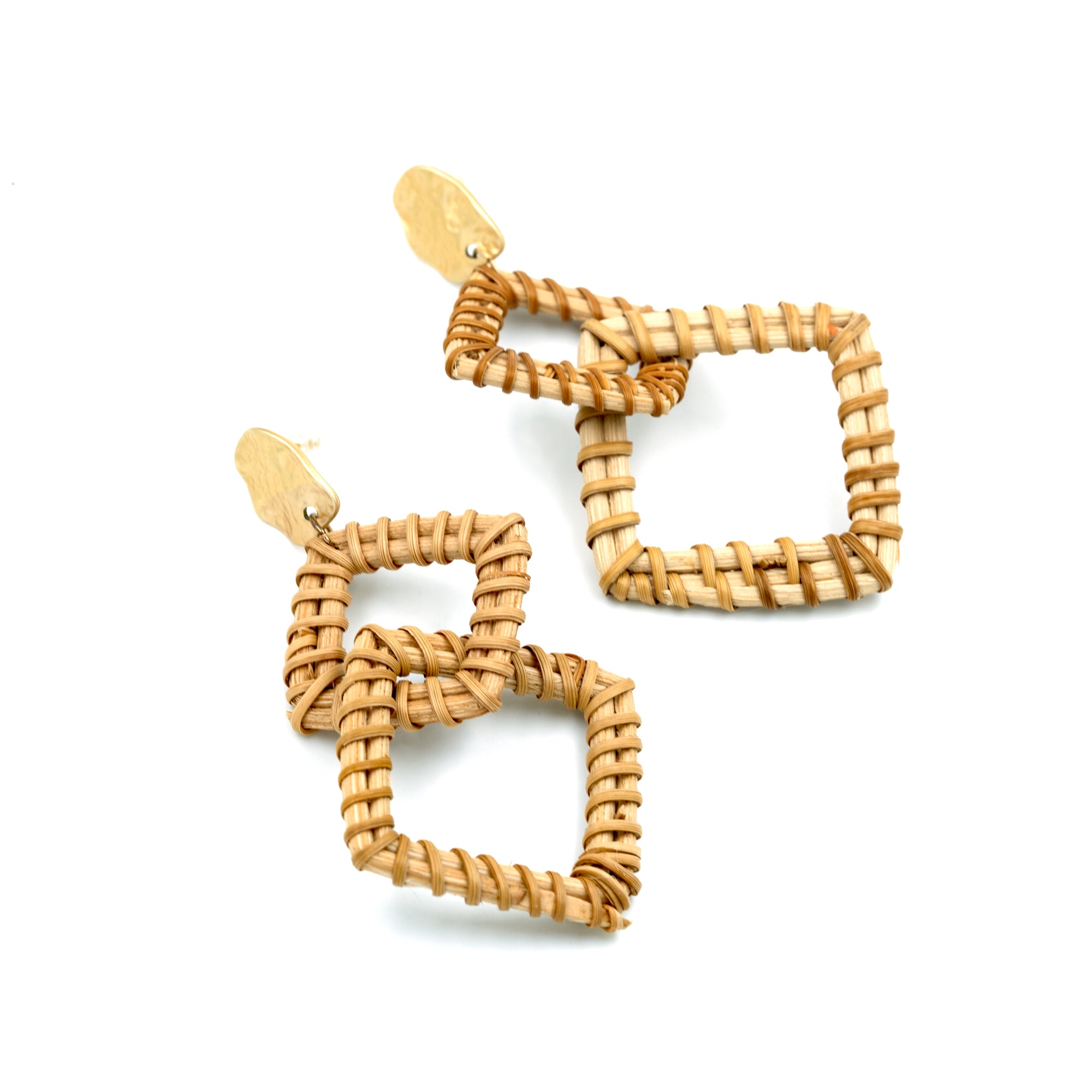 Artklim Handcrafted Rattan Geometric Dangle Earrings