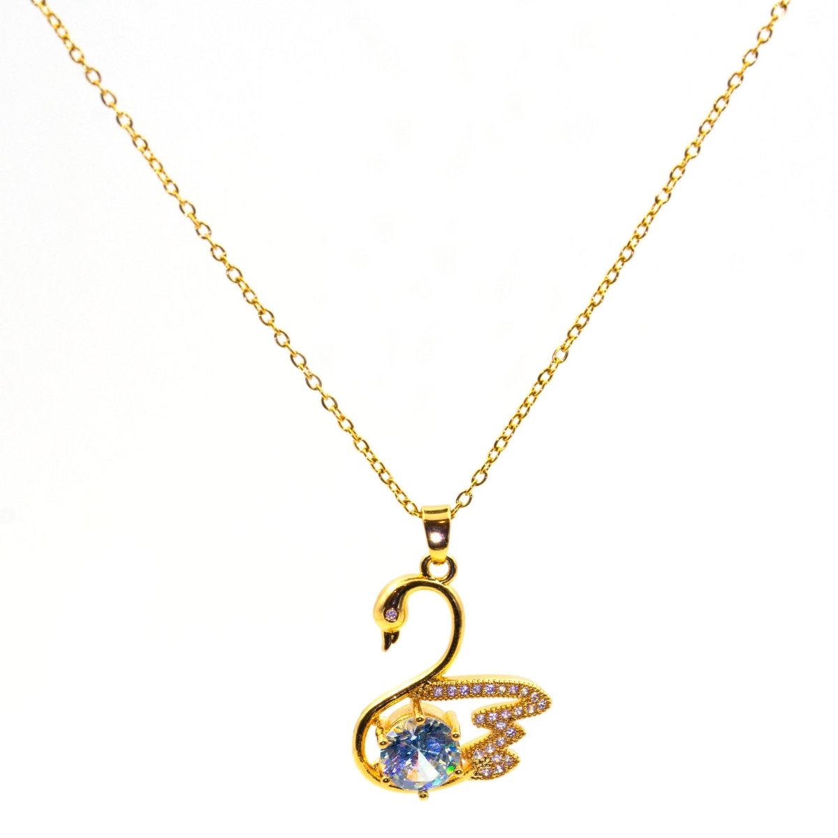 Artklim Gold Plated Swan Pendant Necklace