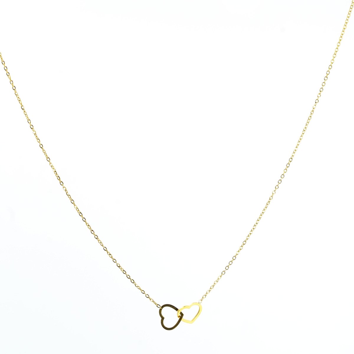 Artklim Gold Plated Two Hearts Pendant Necklace