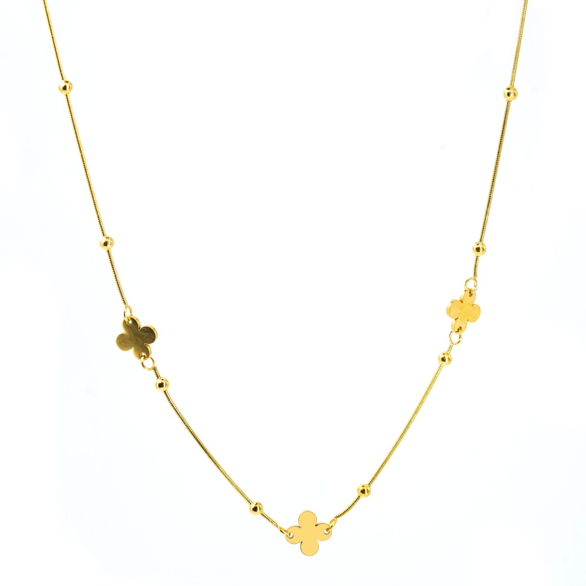 Artklim Gold Plated Clover Charms Pendant Necklace