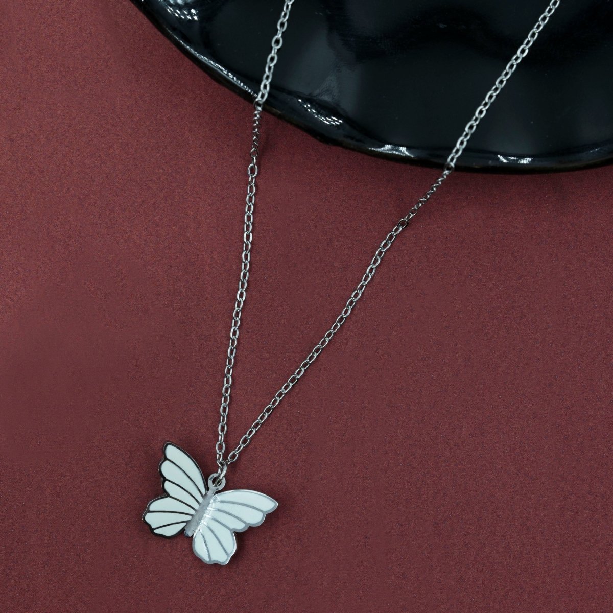 Artklim Silver Plated Butterfly Pendant Necklace