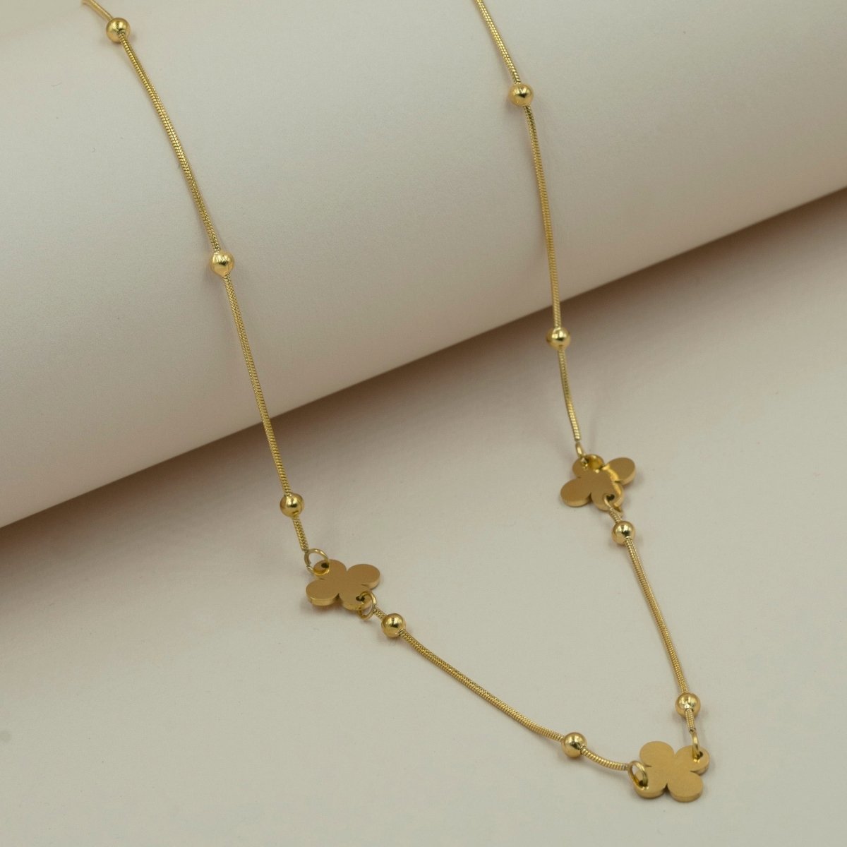Artklim Gold Plated Clover Charms Pendant Necklace