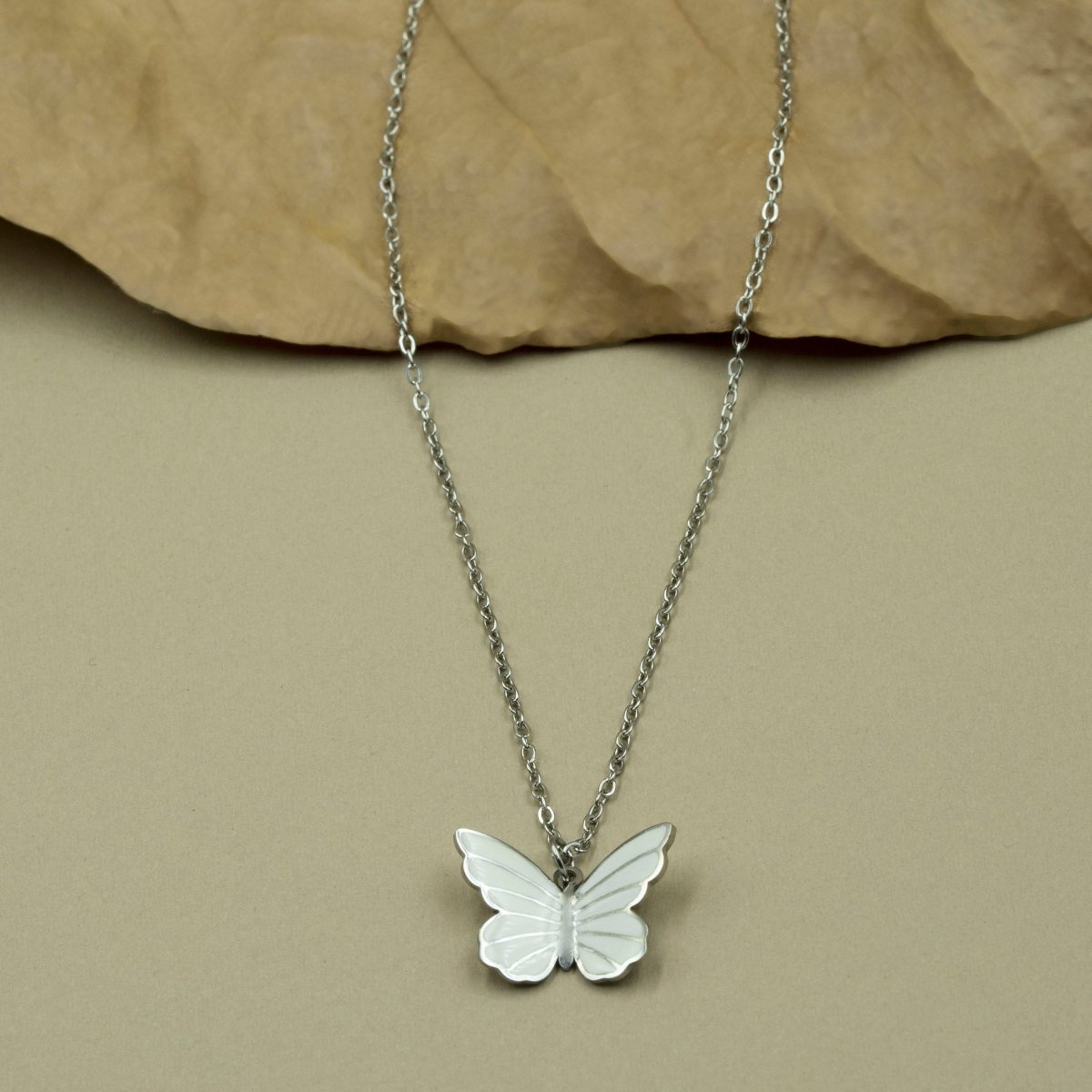 Artklim Silver Plated Butterfly Pendant Necklace