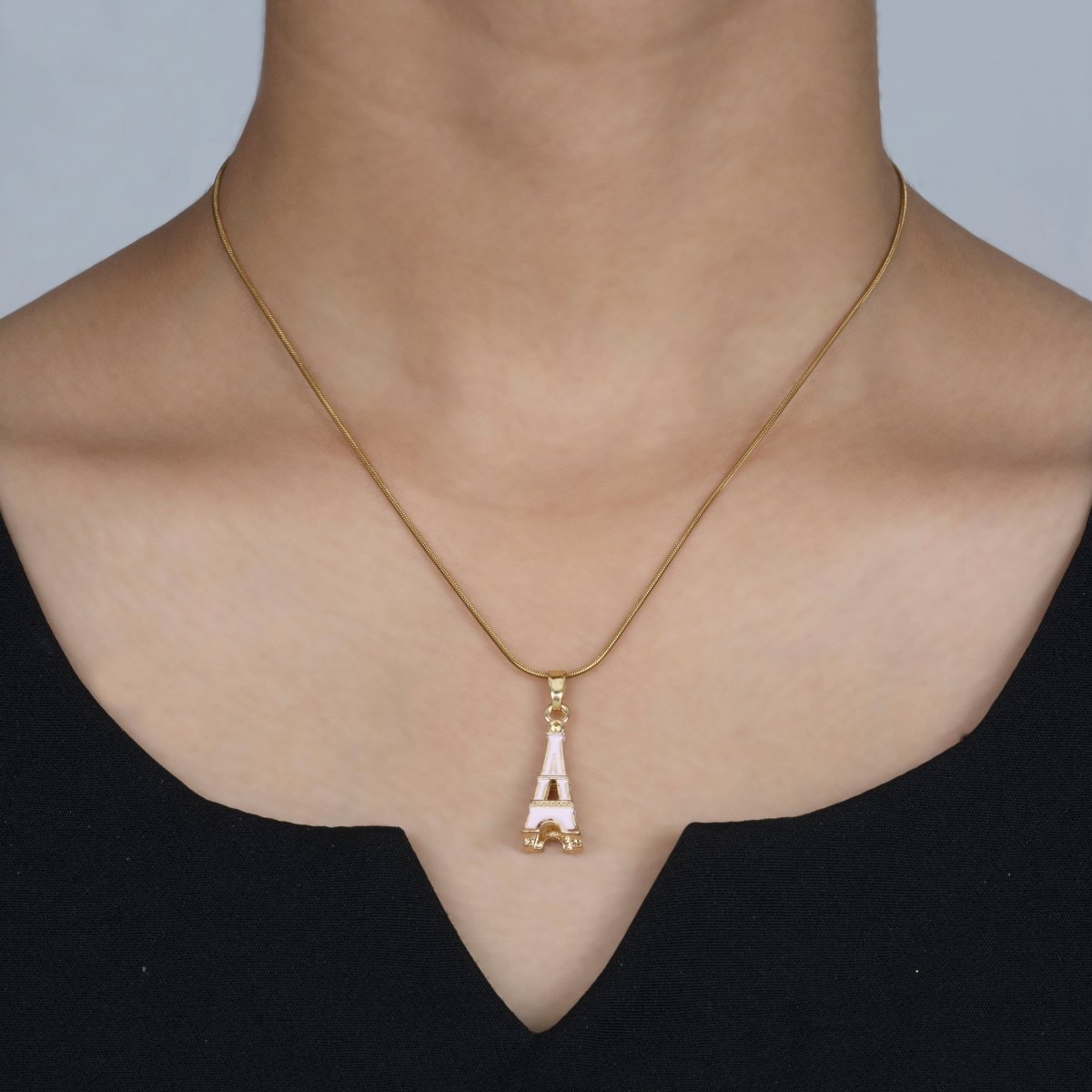 Artklim Gold Plated Eiffel Tower Pendant Necklace