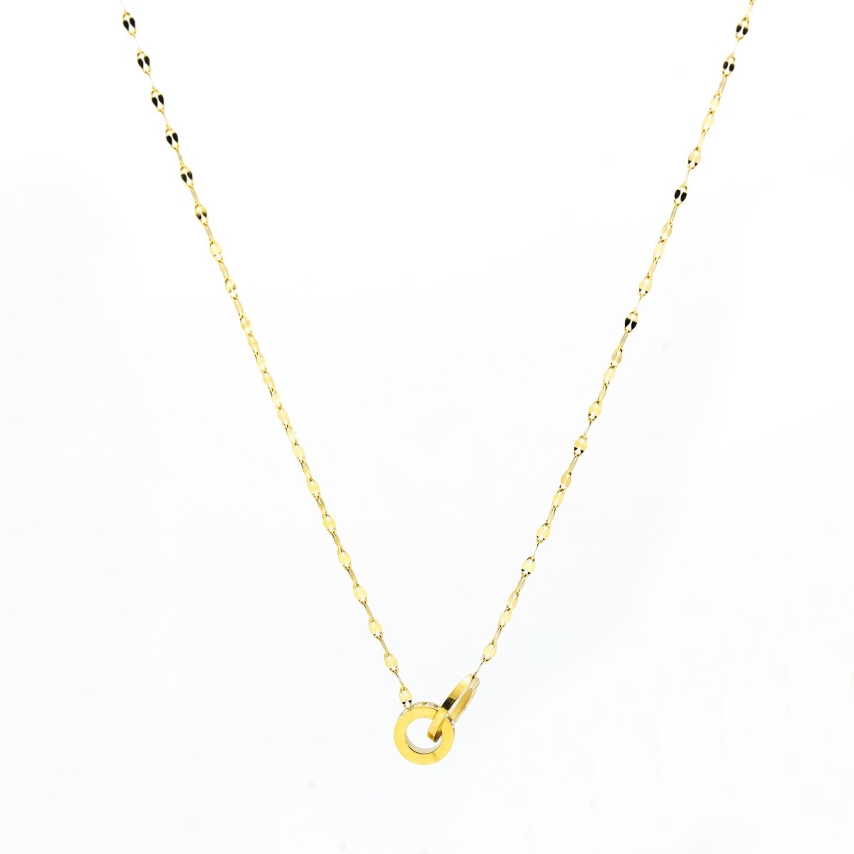 Artklim Gold Plated Linked Circles Pendant Necklace