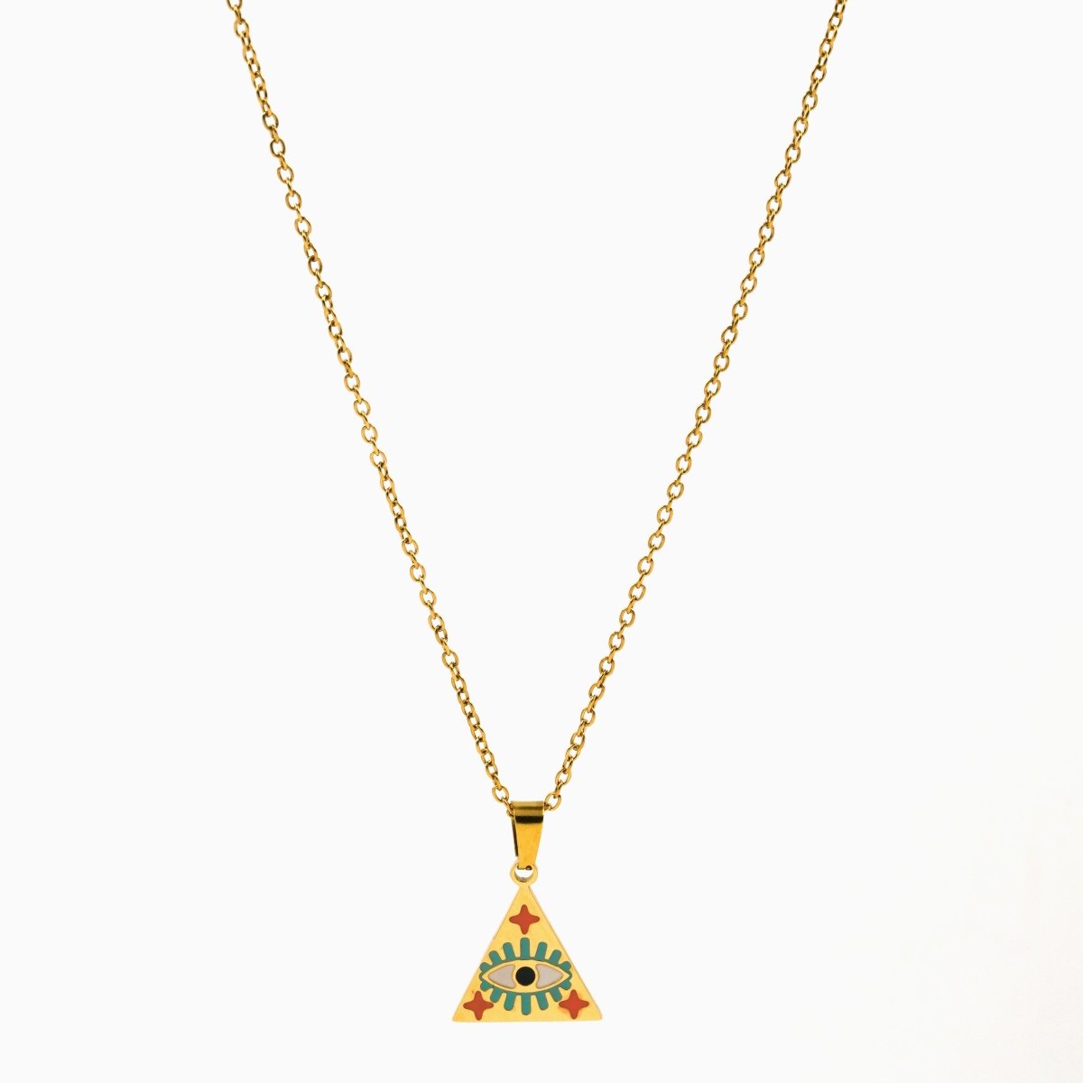 Artklim Gold Plated Mystic Evil Eye Pendant Necklace